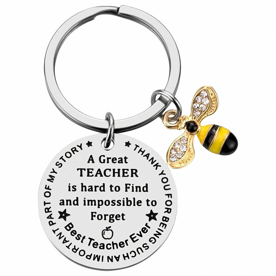 Bee Keychain | Teacher Thank You Gift | Engrave Steel