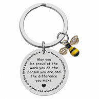 Bee Keychain | Teacher Thank You Gift | Engrave Steel