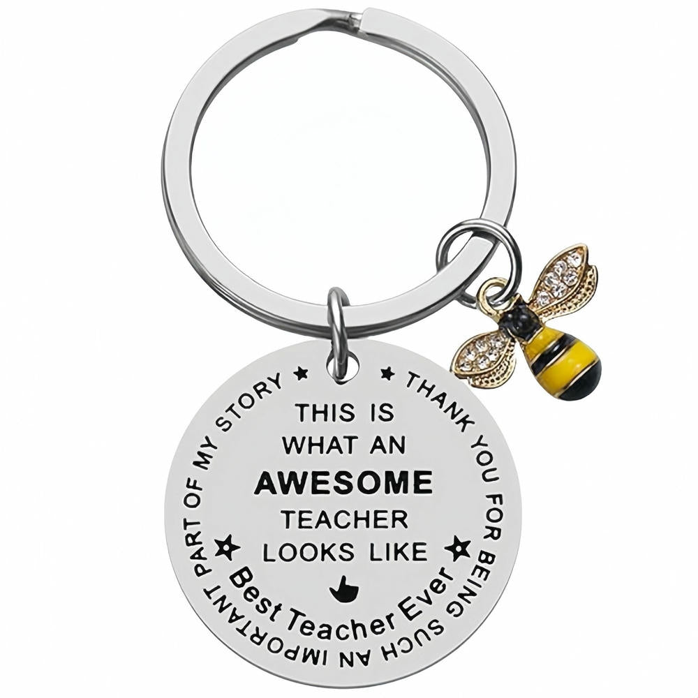 Bee Keychain | Teacher Thank You Gift | Engrave Steel