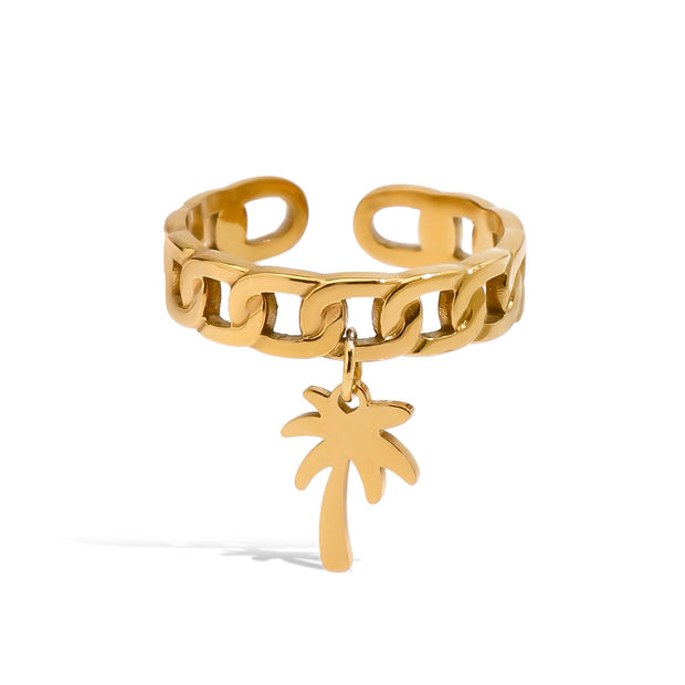 Open Link Ring Tree Charm