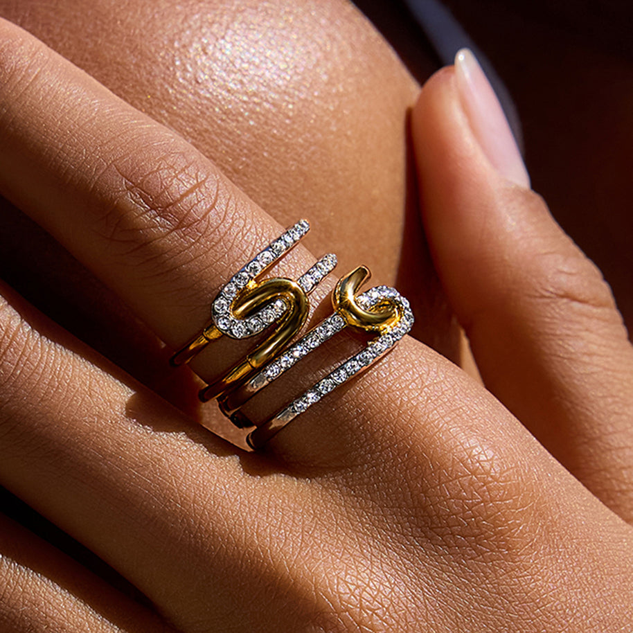 Two Tone Line Ring