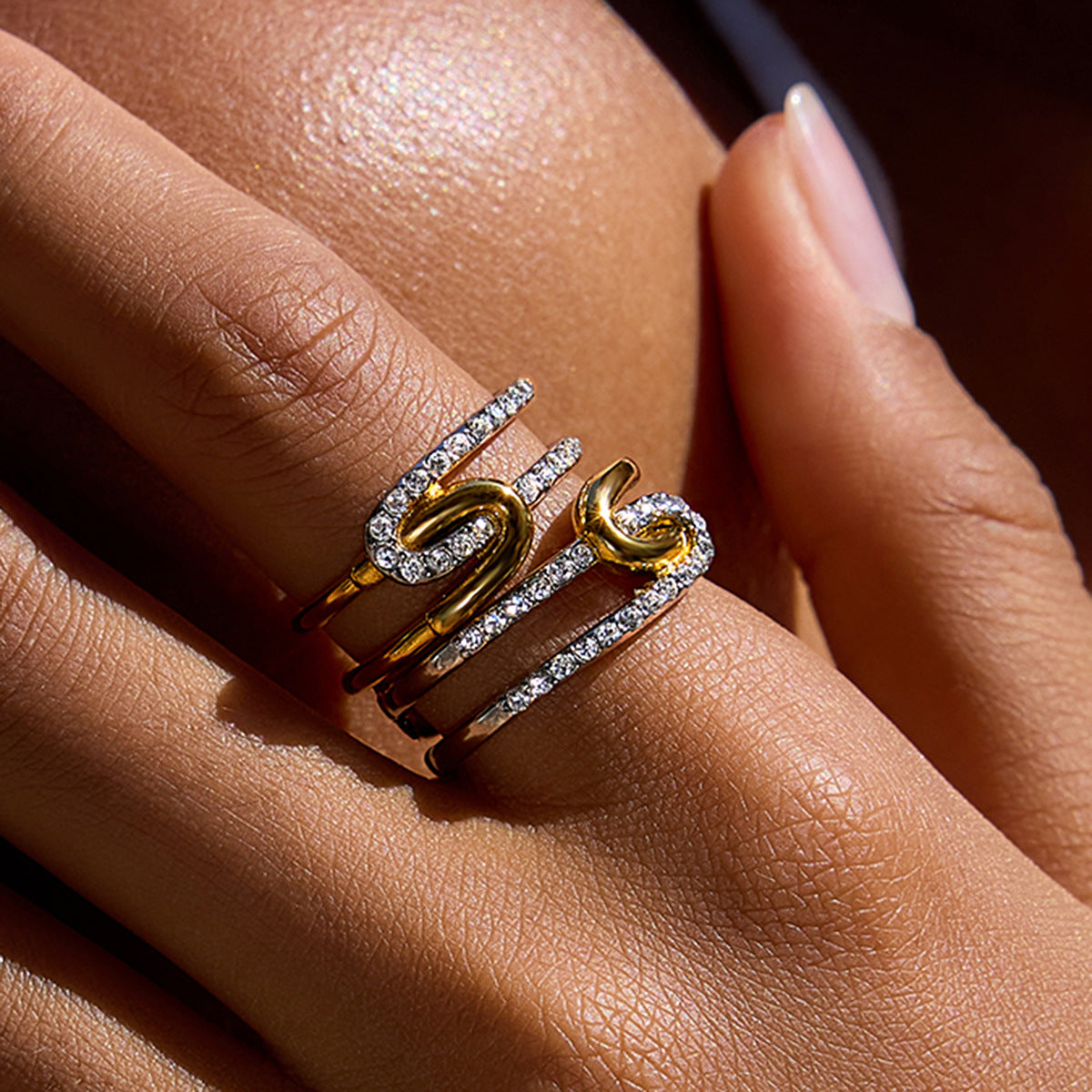 Two Tone Line Ring