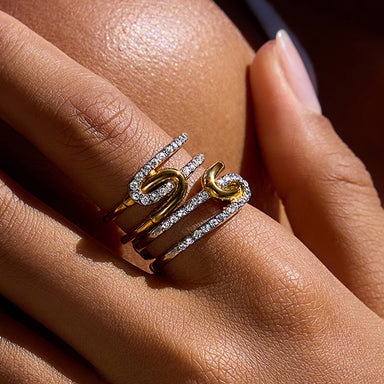 Two Tone Line Ring