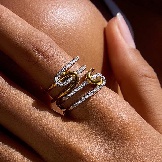 Two Tone Line Ring