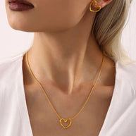 Minimalist Heart Chain Necklace