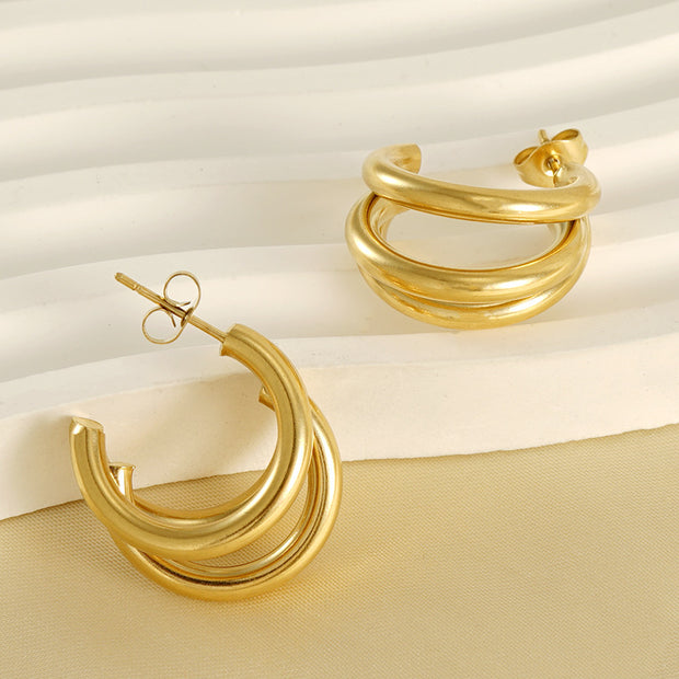 Triple Hoop Earring
