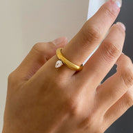 Pear CZ Ring Band
