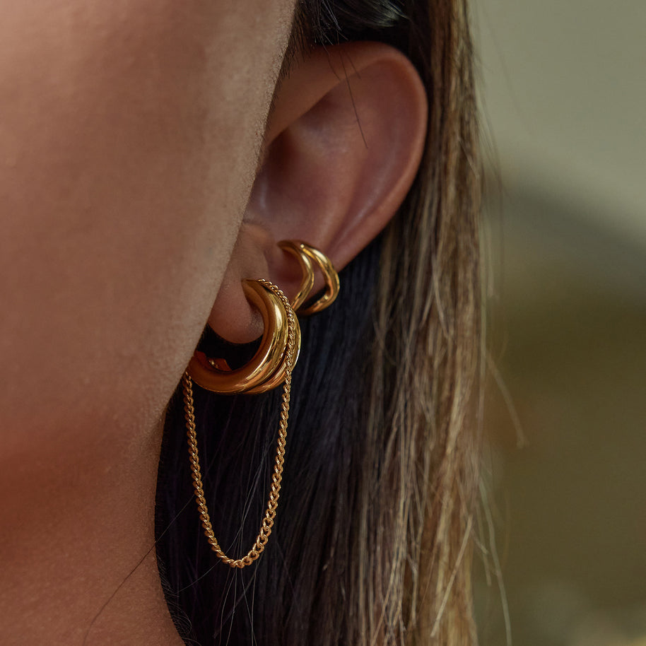 Tassel C Hoop Earrings
