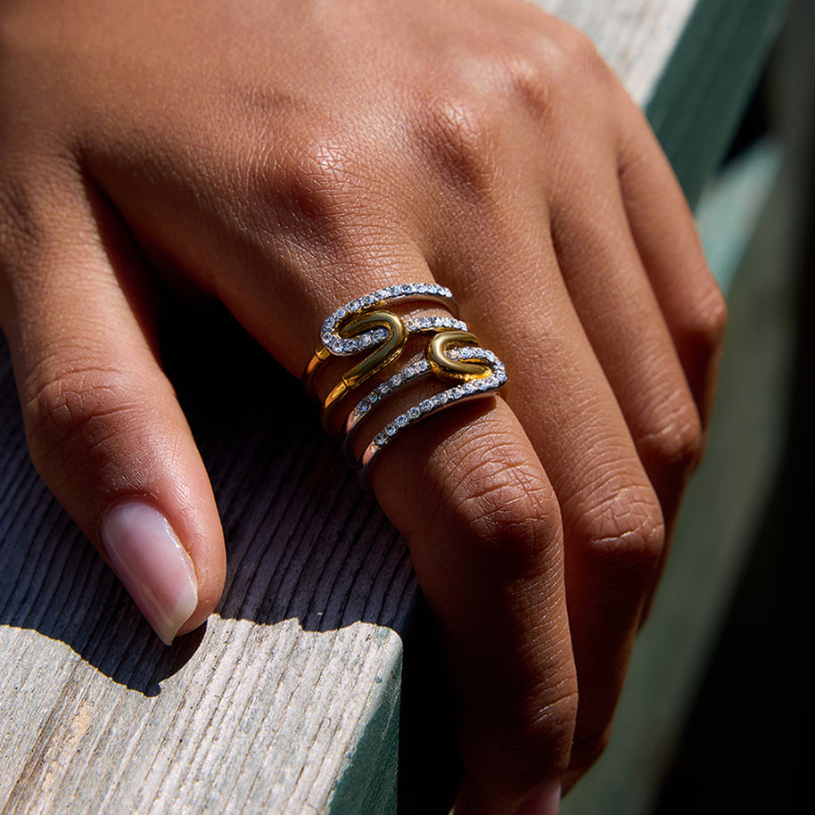Two Tone Line Ring