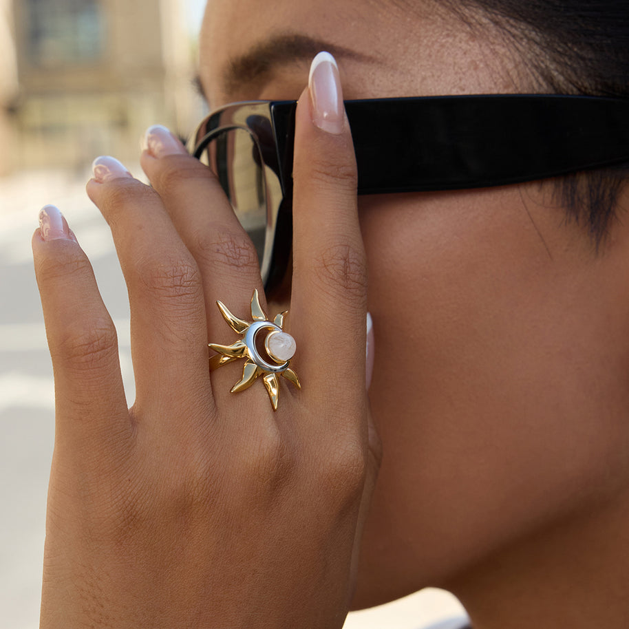 Moonstone Sun Ring