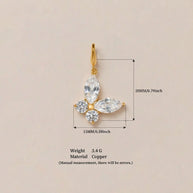 Stainless Steel Cherry Blossom flower Bag Charm Accessories