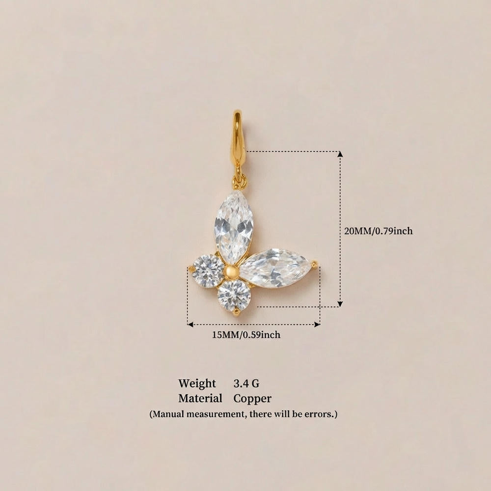 Stainless Steel Cherry Blossom flower Bag Charm Accessories