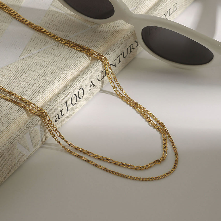 2 Layer Gold Necklace Stainless Steel