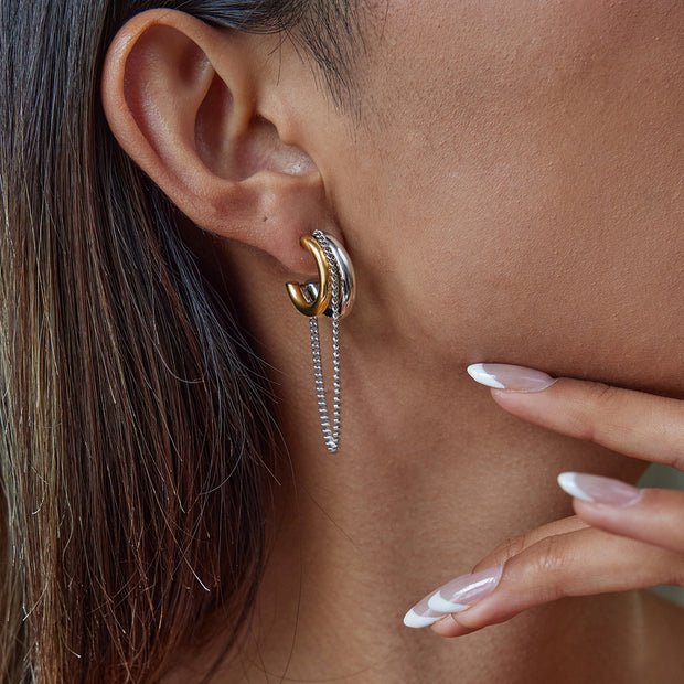 Tassel C Hoop Earrings