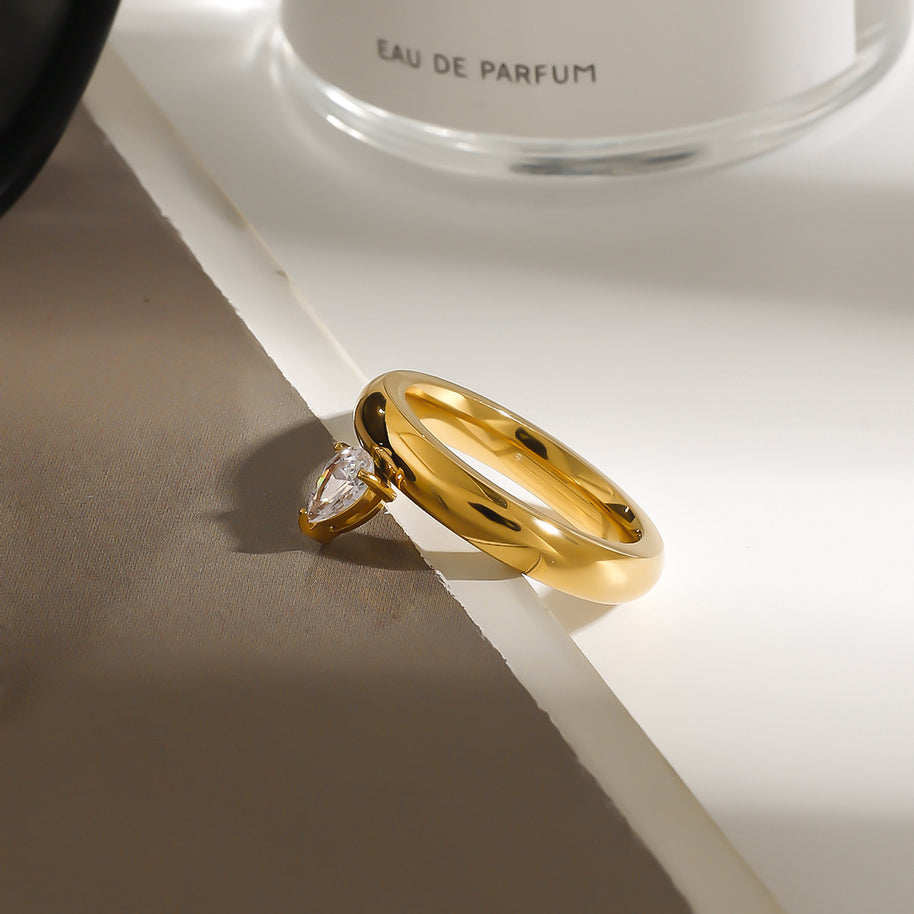 Pear CZ Ring Band