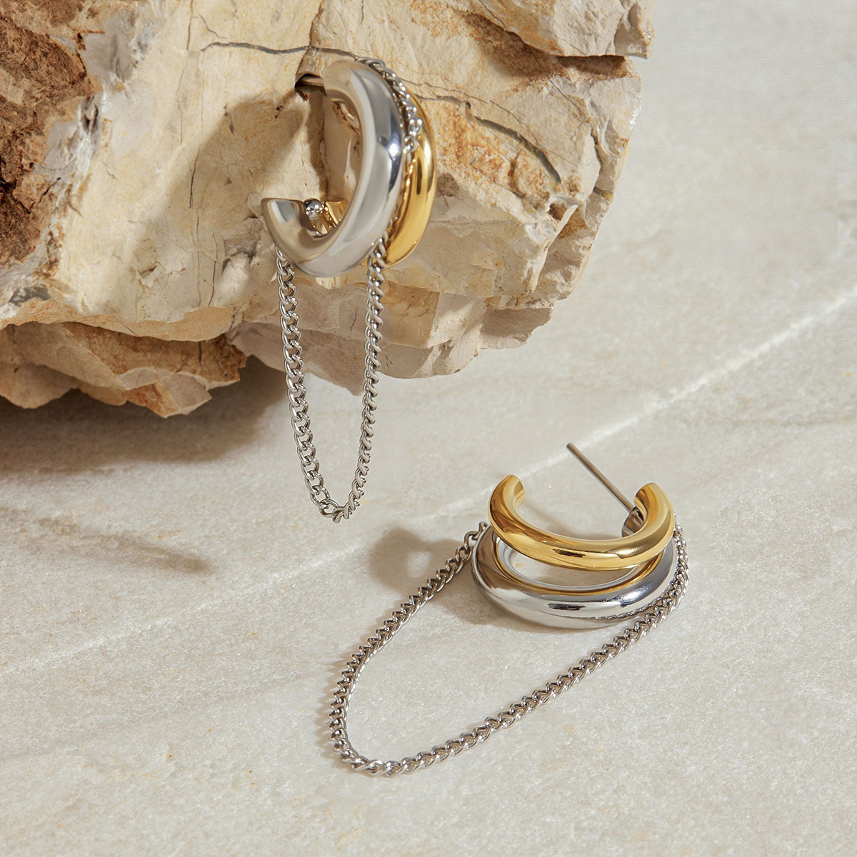 Tassel C Hoop Earrings