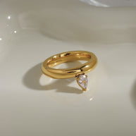Pear CZ Ring Band
