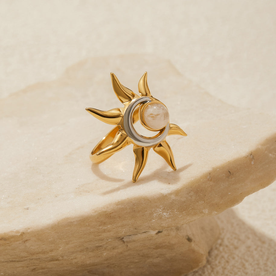 Moonstone Sun Ring