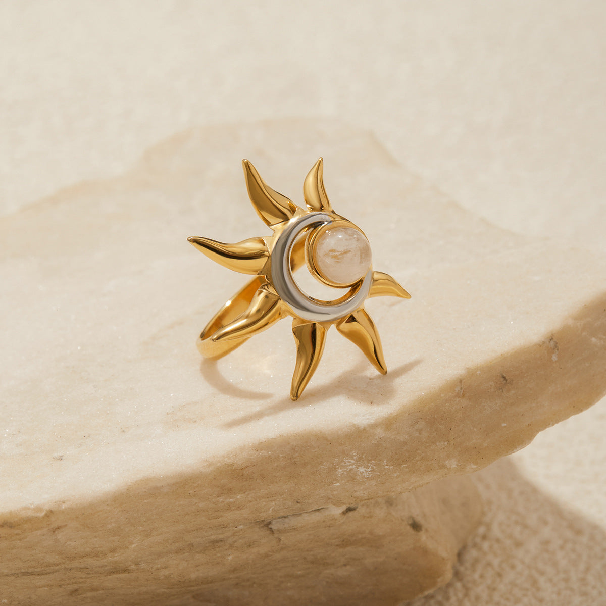 Moonstone Sun Ring