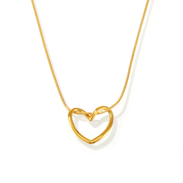 Minimalist Heart Chain Necklace JXTXP220