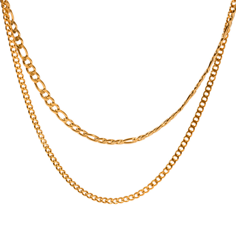 2 Layer Gold Necklace Stainless Steel