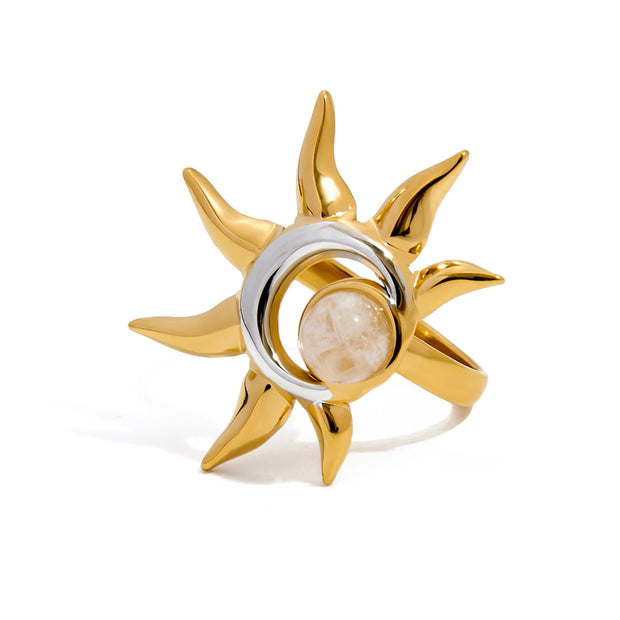 Moonstone Sun Ring