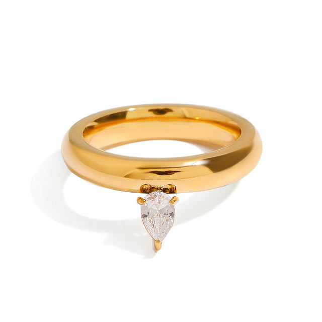Pear CZ Ring Band