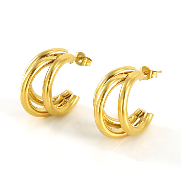 Triple Hoop Earring