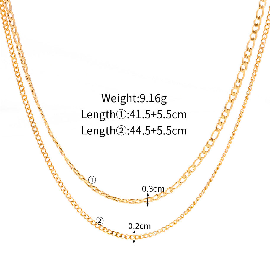 2 Layer Gold Necklace Stainless Steel