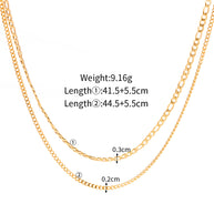 2 Layer Gold Necklace Stainless Steel