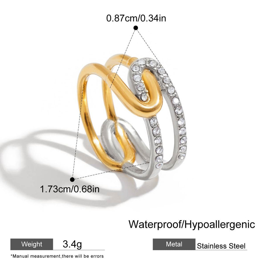 Two Tone Line Ring