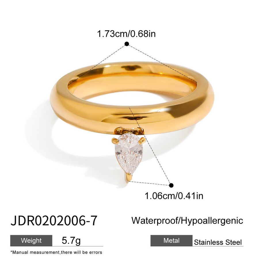 Pear CZ Ring Band