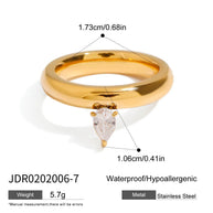 Pear CZ Ring Band