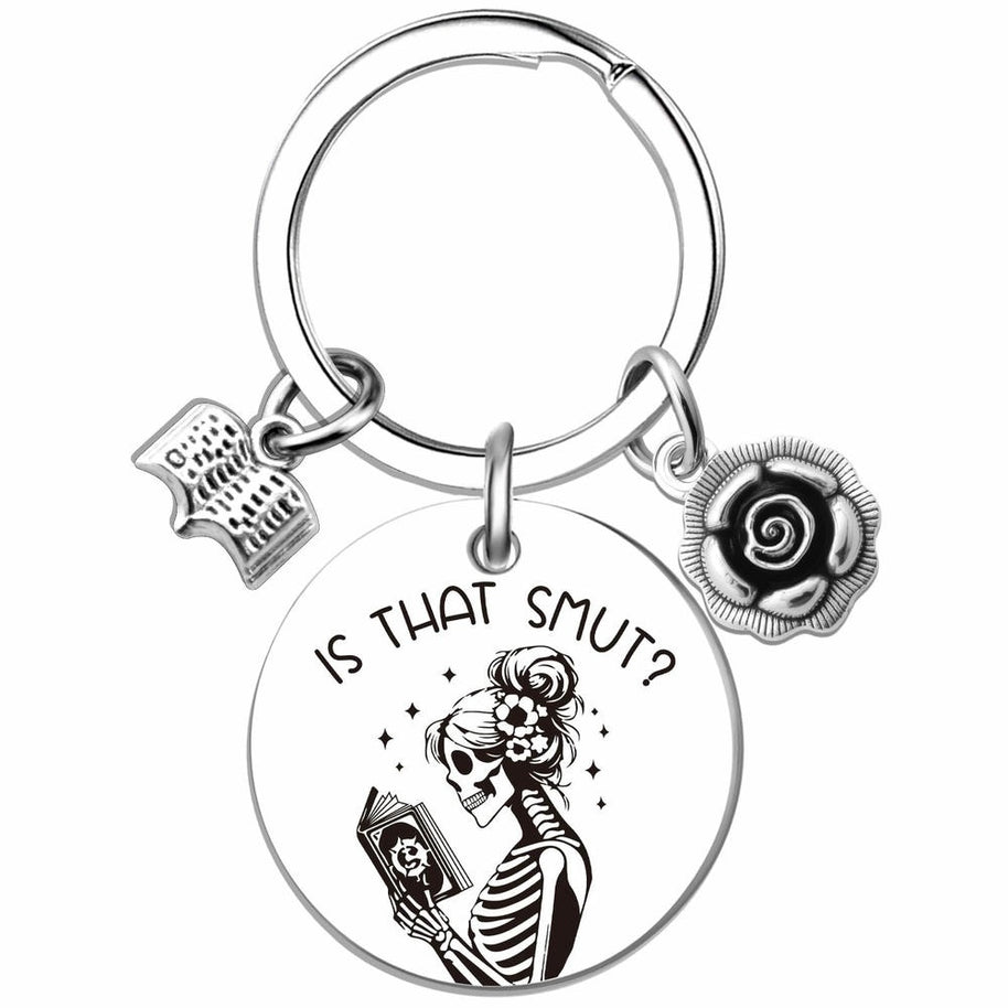 Book Lover Keychain | Flower Round Charm | Rear Gift