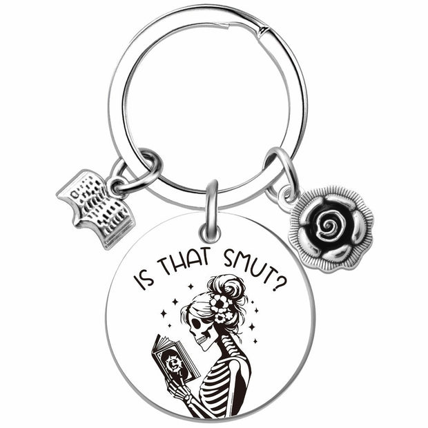 Book Lover Keychain | Flower Round Charm | Rear Gift