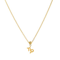 12 Zodiac Sign Charm Pendant Steel 18K Gold Tarnish Resistant