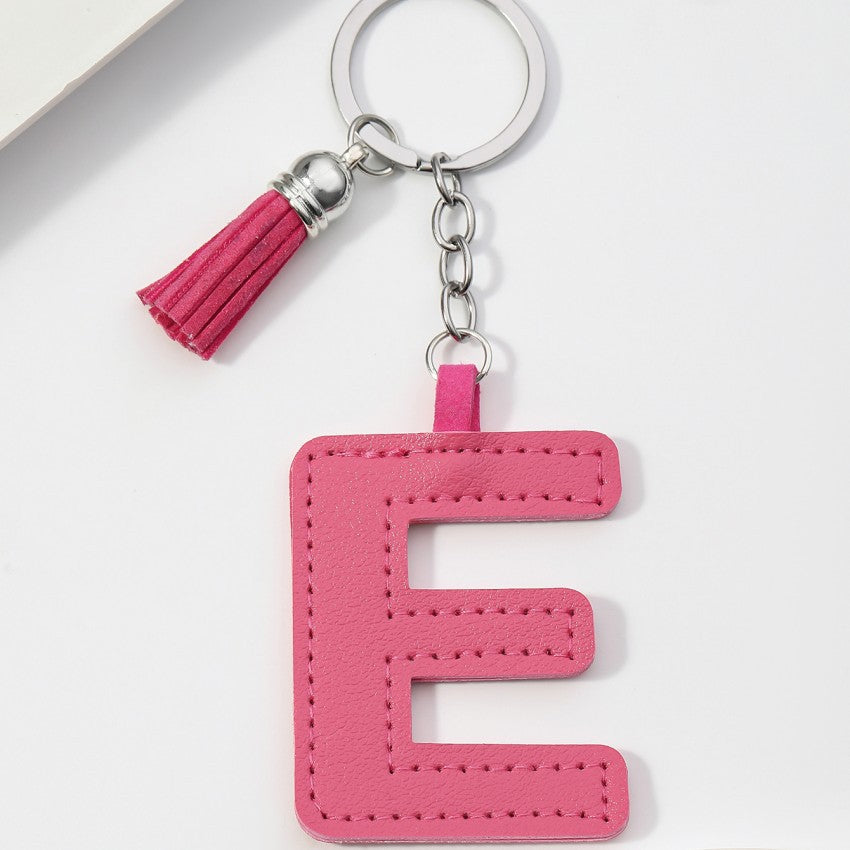 Letter Keychain | PU Leather Tael | Alphabet Charm