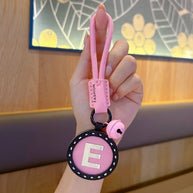 Letter Keychain | Round Leather Charm | Minimalist Gift