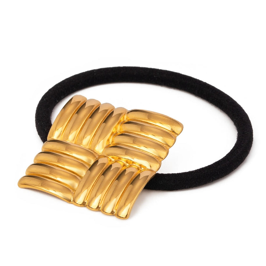 Stripe Hair Tie Stainless Steel Ponytail JXHW2407022