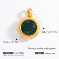 6mm Birthstone Single Pendant Steel Necklace Charm JXPJ91627A