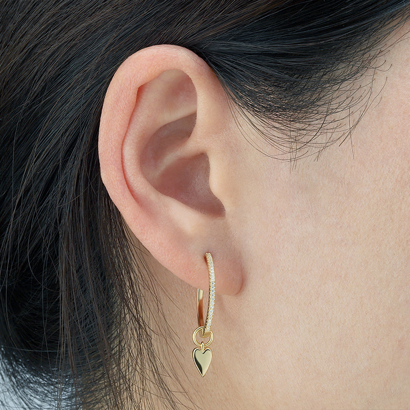 Medium Pave Huggie Hoop