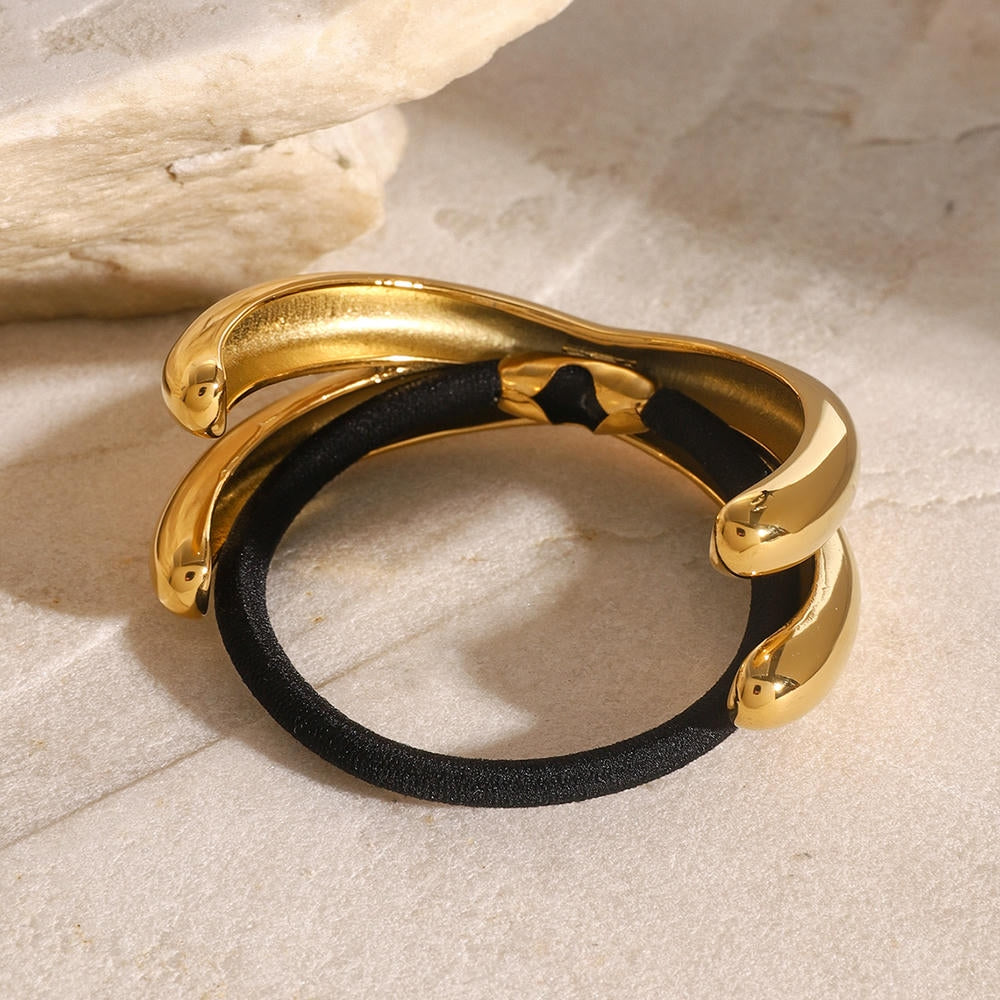 Cross Hair Tie Stainless Steel Ponytail Band JXH2408012