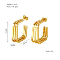 Geometric Triple Layer Earring JZX1283