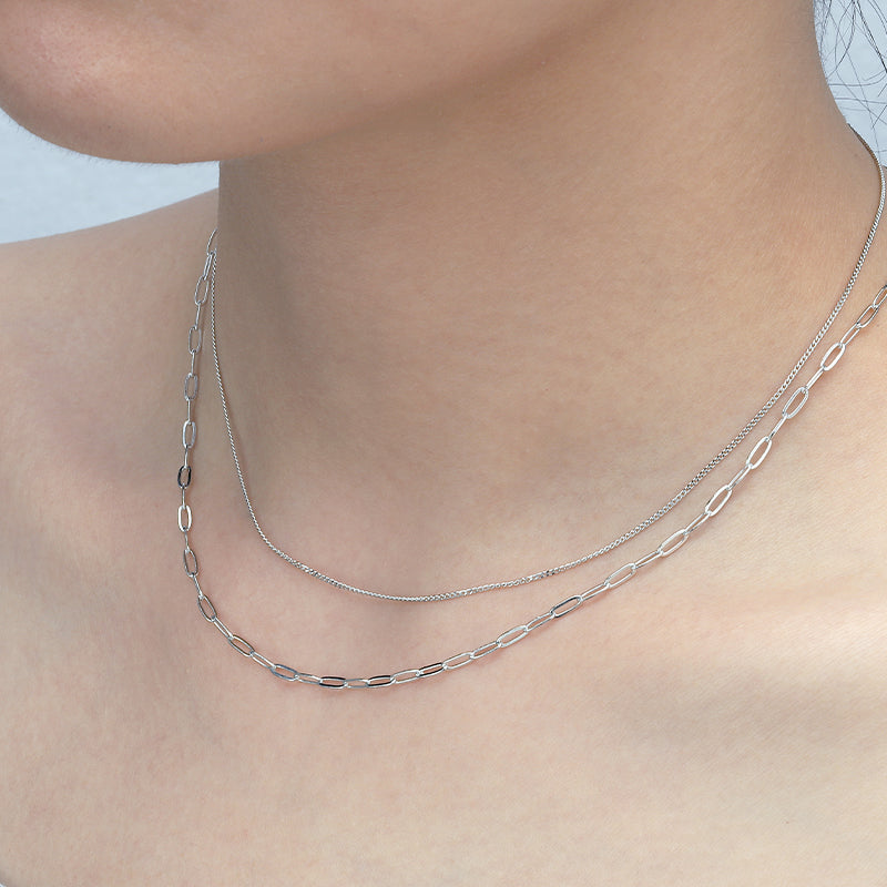 Silver Paperclip Chain Necklace