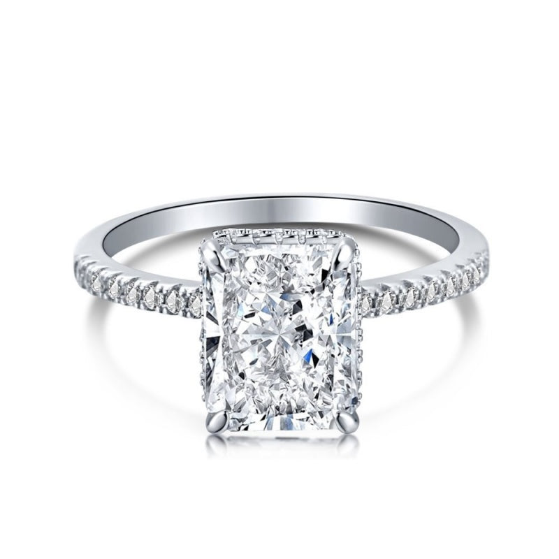 Square Ice Flower Cut CZ Engagement Ring JDY120099