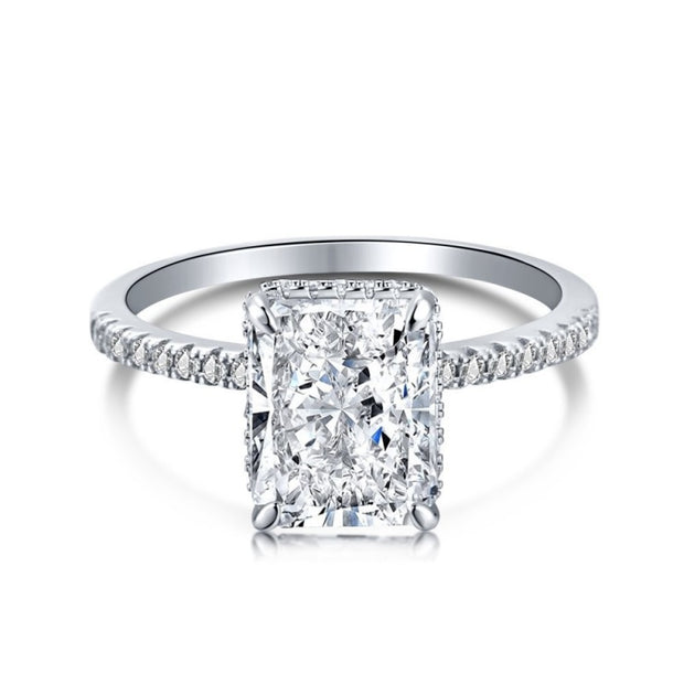 Square Ice Flower Cut CZ Engagement Ring JDY120099