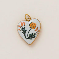 DIY Flower Grass Pendant Heart Print Colorful Charm JX252601S