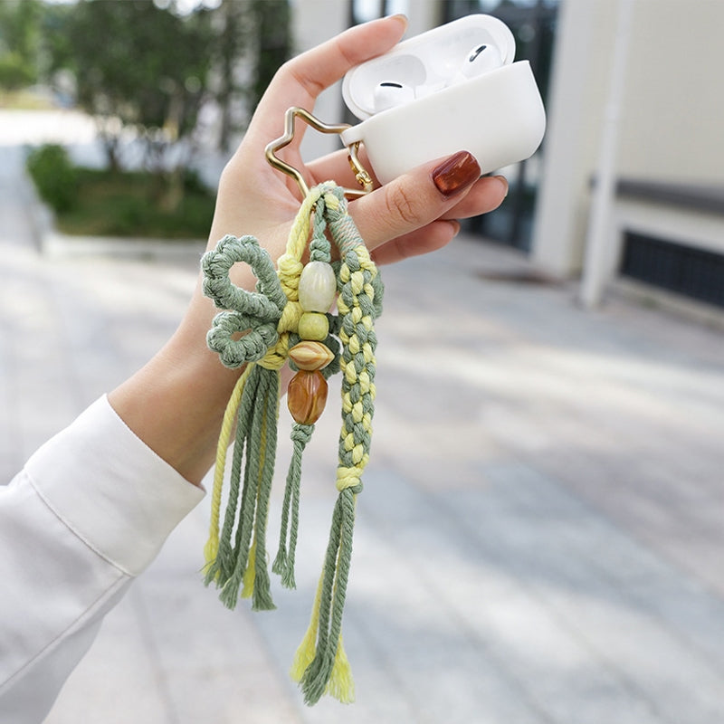 Cotton Spring Tassel Keychain Handmade Woven Fashion Gift