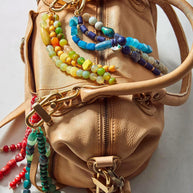 Boho Natural Stone Beaded Bag Charm DIY Keychain Accessories