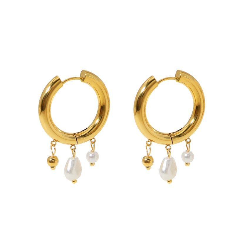 Pearl Drop Hoop Earring JSE23071704